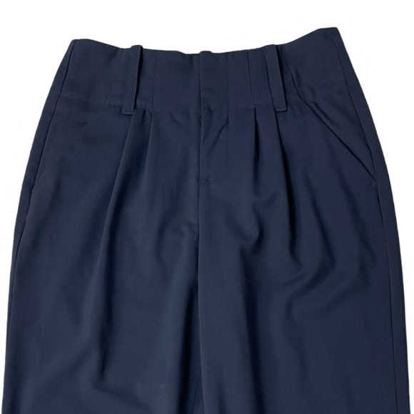 Alice + Olivia Employed Cuffed Wool Pleated Trouser Cropped Quiet Luxury Pants - Picture 4 of 9